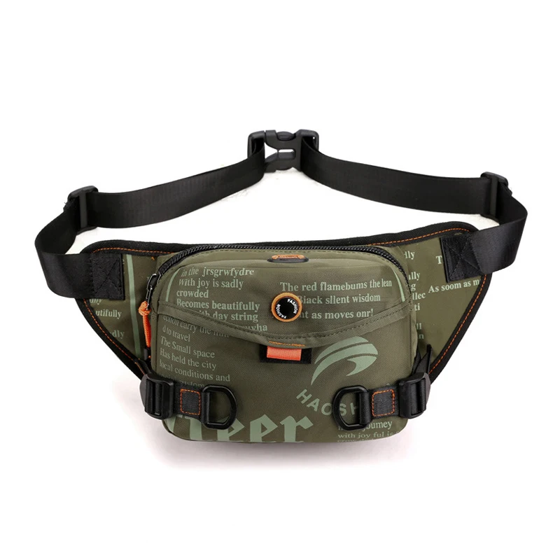 ArmyGreen Waist Bag Высококачественные нейлоновые водонепроницаемые поясные сумки для мужчин, модные Оксфордские поясные сумки для мужчин, поясные сумки для путешествий через плечо, нагрудные сумки - Цвет: ArmyGreen Waist Bag