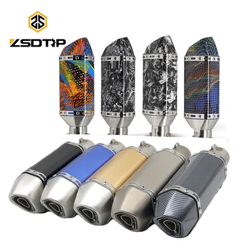 

ZSDTRP 51mm Motorcycle Exhaust Pipe Muffler Ak Graffiti Exhaust with DB killer for Z900 MT09 KTM390 CBR650