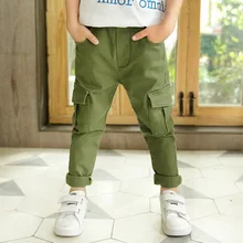 Повседневные штаны для мальчиков коллекция года, новые стильные осенние детские штаны из чистого хлопка весенне-осенние брюки для больших мальчиков Стрейчевые штаны в Корейском стиле