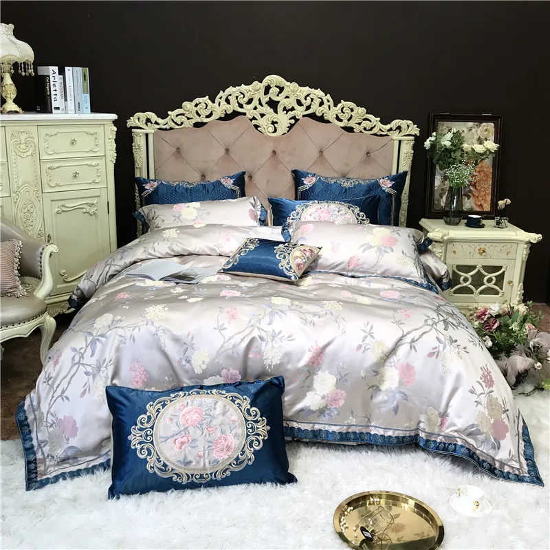 Роскошные жаккардовые постельное белье queen/king size комплект постельного белья 4/6/10 шт. пододеяльник комплекты толстые Постельное белье из хлопка набор