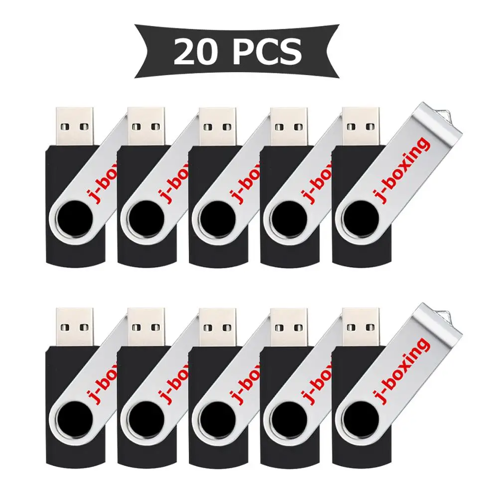 

J-boxing 20PCS USB Flash Pendrive Swivel 256MB USB Memory Stick 128MB Pen Drive Rotating Flash Stick for Computer Mac 1GB-32GB