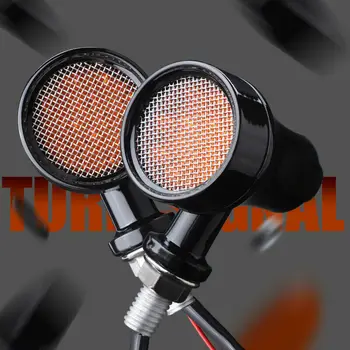

Tail Light Turn Signals Amber 12V (Left & Right) Aluminum Black Bullet