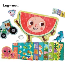 Wooden Baby Big Puzzles Advanced Toys Cartoon Animal Characters Cognitive Children Early Learning Intelligence Development Toys