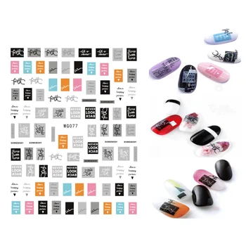 

10pcs English alphabet brand nail art transfer paper designer nail art decorative foil stickers wrapped nail accessories