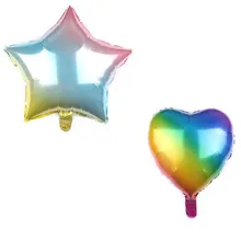 5 шт. 18 дюймов радуга звезда сердце Алюминиевая Пленка воздушный шар с шарами Дети День Рождения декорации Свадебные сувениры надувной шар