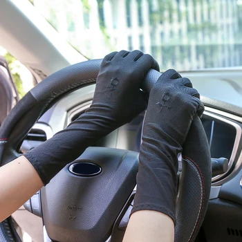

Sexy Female Non-Slip Lace Ice Silk Gloves Thin Section Mittens Summer Sunscreen Glove Lady Sunscreen Gloves Driving Long Gloves
