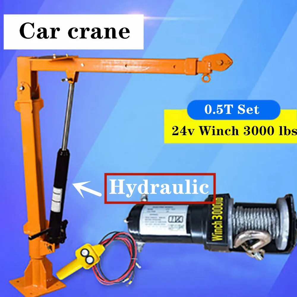Truck Crane 0.5 Ton 24v Small Truck Crane 220v Household Electric Hoist