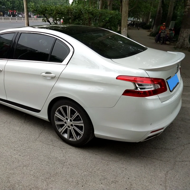 

UBUYUWANT For Peugeot 408 2014-2016 Car Rear Trunk Spoiler High Quality ABS Material Primer Color Car Tail Wing Decoration