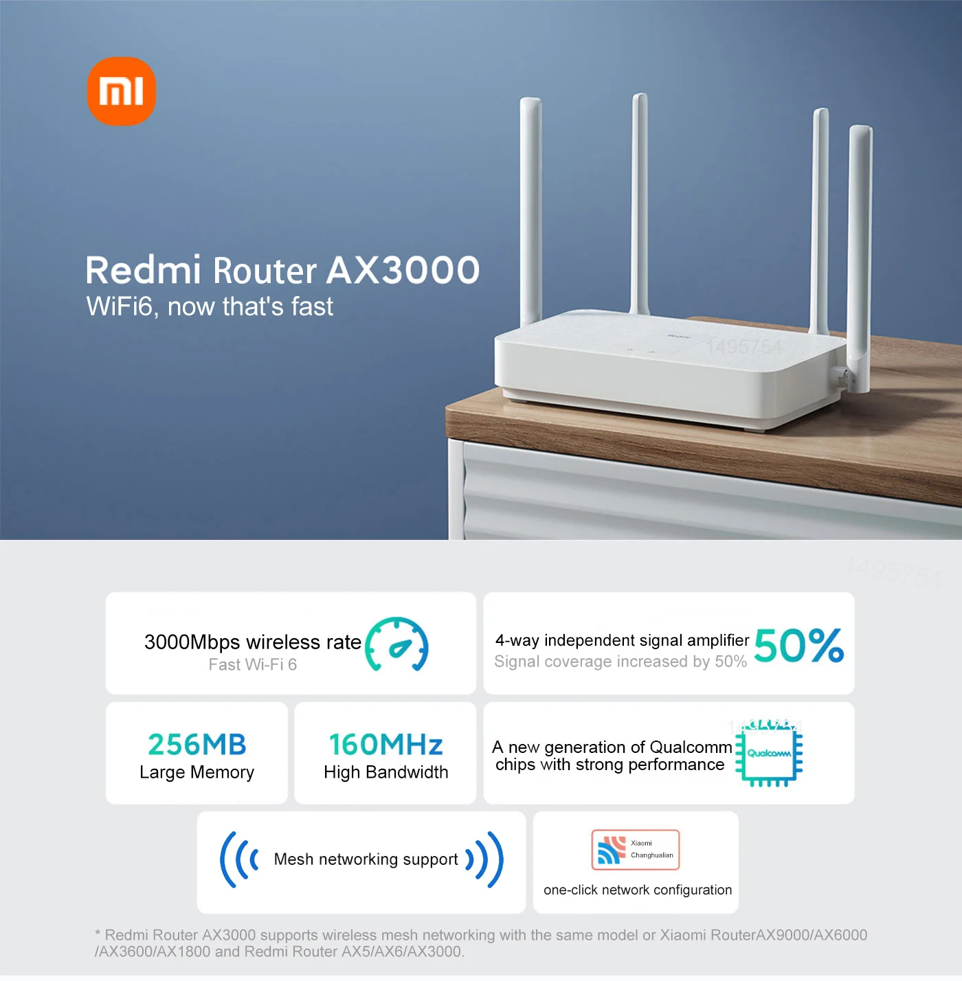 wifi signal booster for desktop Xiaomi Redmi Router AX3000 2 Băng Tần Không Dây Tín Hiệu Anten Độ Lợi Cao Wifi 6 Lưới WIFI Gigabit 2.4G/5.0GHz Nồi Cơm Điện Từ wifi signal booster for garden