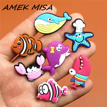 

1pcs Lovely Animals PVC Shoe Charms Accessories Starfish Croc Shoe Buckle Decoration Shoe Ormaments fit JIBZ Party Kid's Gifts