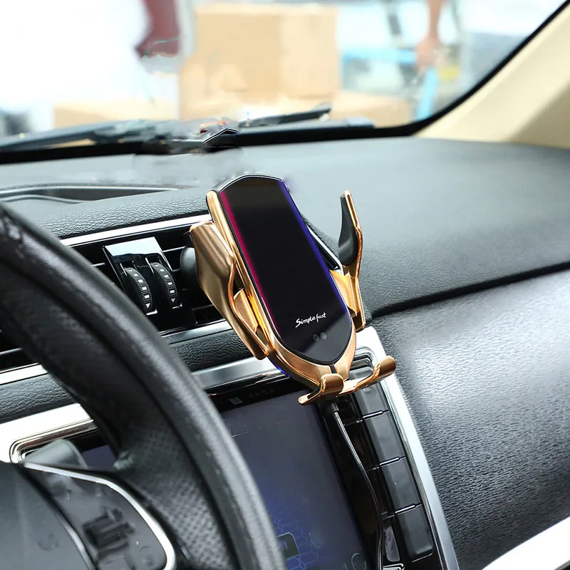 Автоматическое зажимное автомобильное беспроводное зарядное устройство 10 Вт крепление для зарядки Pad для Iphone XR XS huawei P 30 Pro Qi инфракрасный датчик держатель телефона