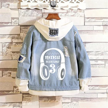 

The Quintessential Quintuplets Cosplay Denim Jacket Nakano Costume Hoodies Men Women couple Halloween Hooded Jeans Coats