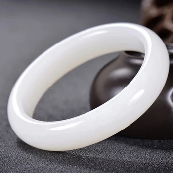 

Natural Hetian jade 54-64mm white bracelet, elegant princess jewelry, best gift