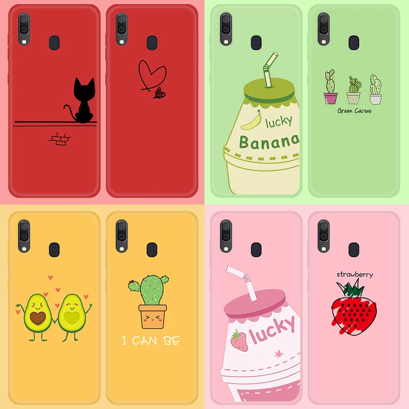 

Candy Color TPU Case For Samsung Galaxy A30 A50 2019 Note 10 Plus Pro S8 S9 S10 Plus S10e A 50 Soft Silicon Cactus Avocado Cover