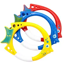 Useful Diving Toy Rings Cartoon Plastic Stable Diving Fish Shape Ring  Diving Fish Ring    Diving Fish Ring 3Pcs