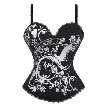 

Grebrafan Goth Punk Rock Hook up Phoenix Tattoo Corsets Top