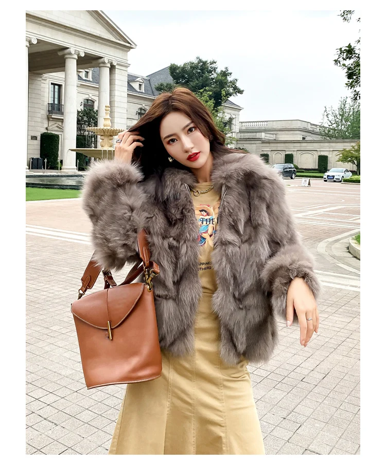 2021 New Autumn And Winter Fur Coat Women's High-Quality Fox Fur Coat Plus Size Thick Warm Short Coat Women Parkas