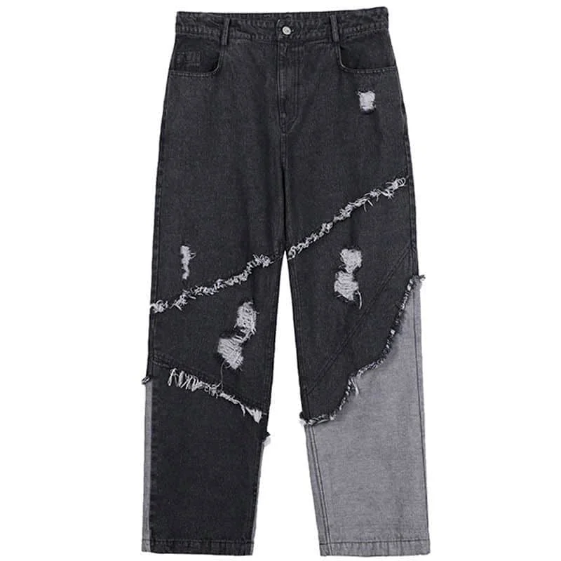 Celana Goth Jeans Kaki Lebar Pria 