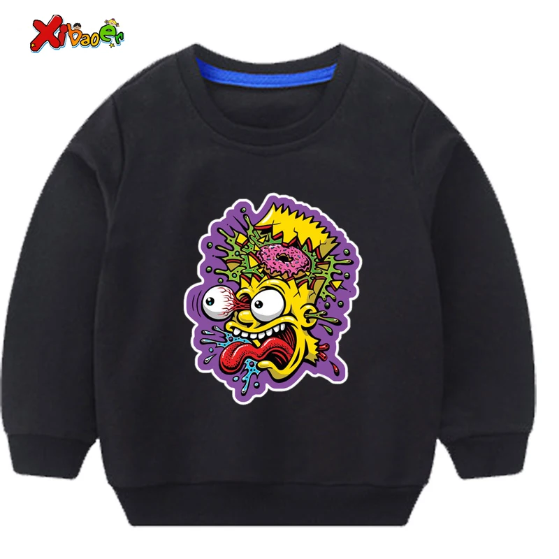 

Sweatshirt Kids 2019 New Cute Cotton Long Sleeve Tops Cartoon Anime Game Boy Girl Tops Breathable Comfort T Shirt Funny Cartoon
