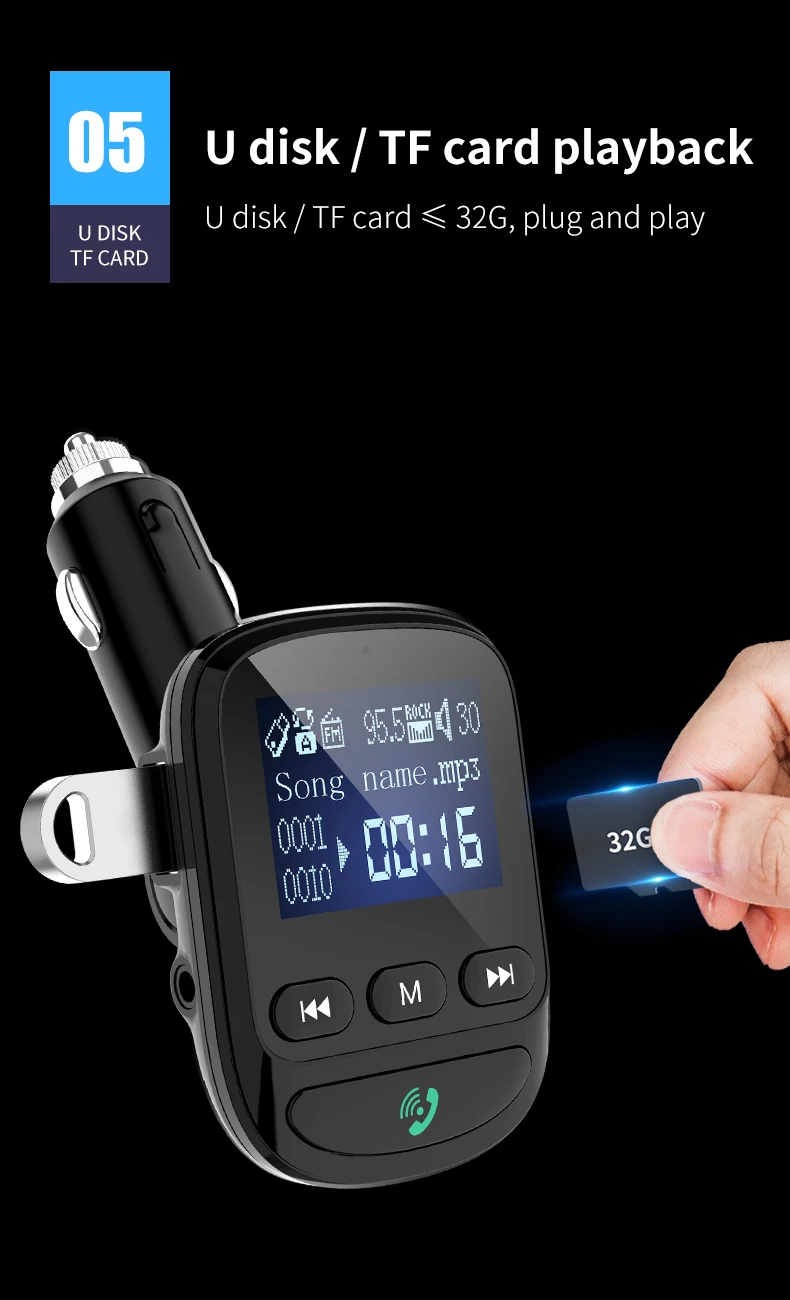 YIBEIKA Aux модуль передачи FM Bluetooth Manos Libres для автомобильного комплекта аудио MP3 с каргой