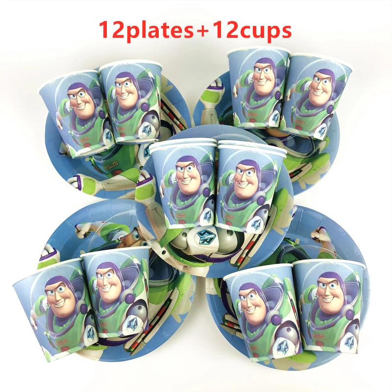

24Pcs Disney Toy Story Theme Kids Birthday Party Disposable Tableware Sets Paper Cup Plate Party Decoration Supplies