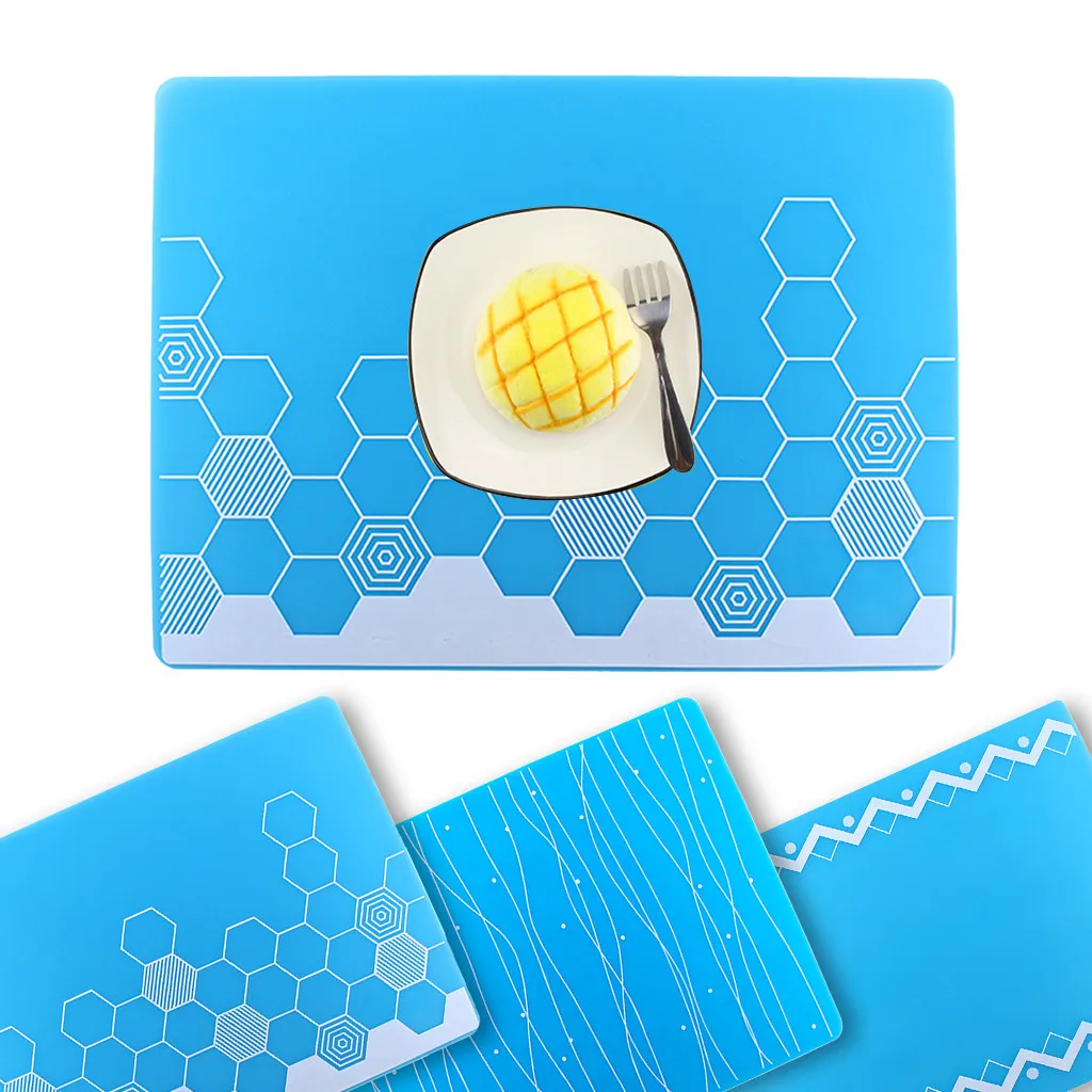 Silicone Placemat Insulation Table Mat Pot Mat Square Cartoon Baby Placemat Dining Table Mat Kitchen Accessories Insulated Mat