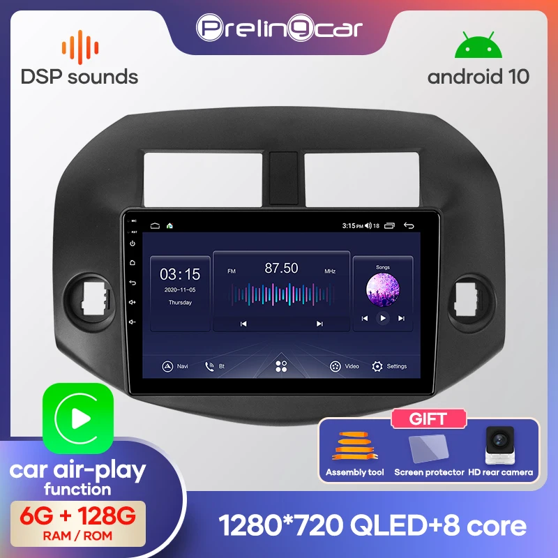 Prelingcar для Тойота рав4 авто магнитолы До 4G+64G Android 10 8-ЯДЕР DSP Навигация GPS устройство