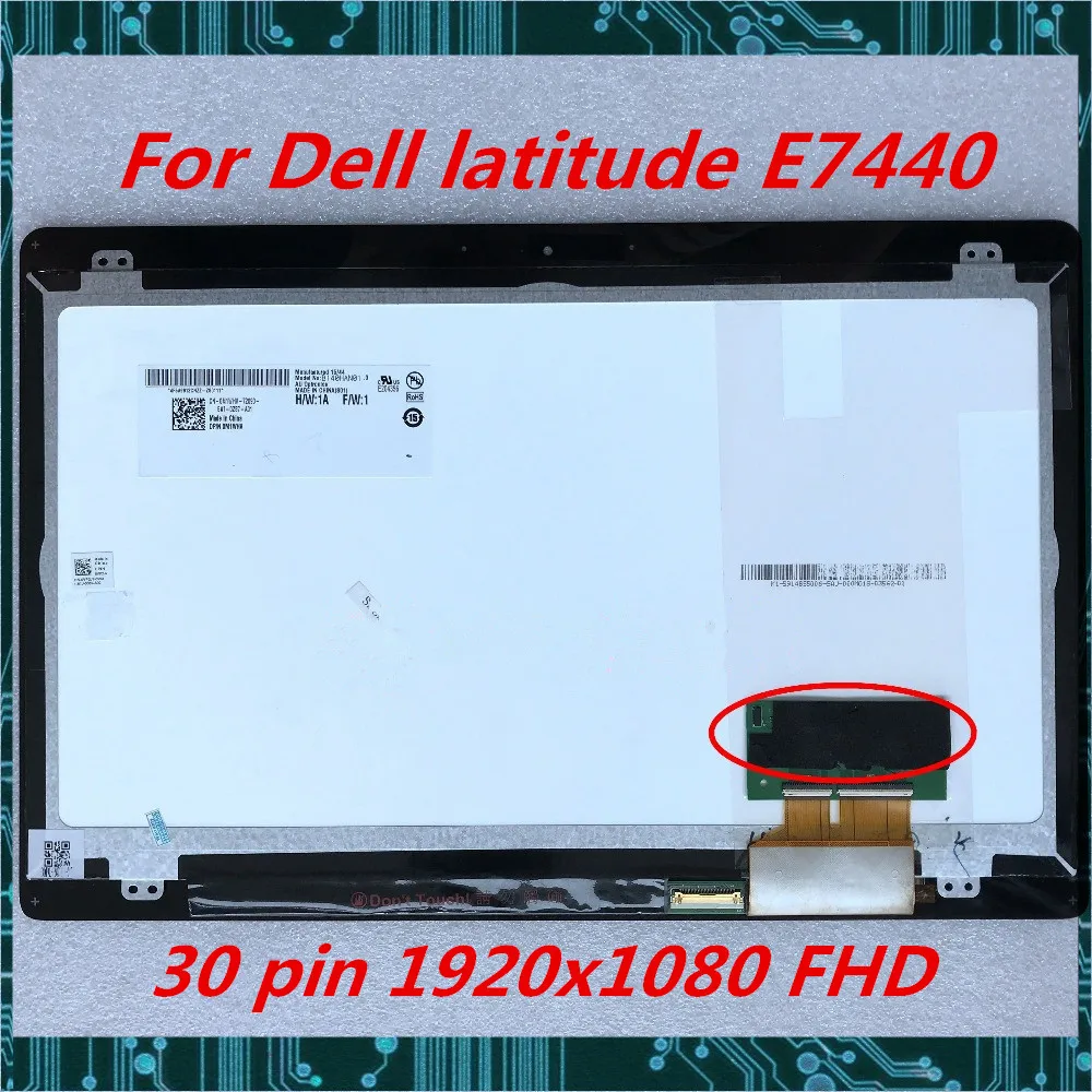 Для Dell latitude E7440 1" ЖК-дисплей сенсорный дигитайзер сборка FHD 1920x1080 тестирование