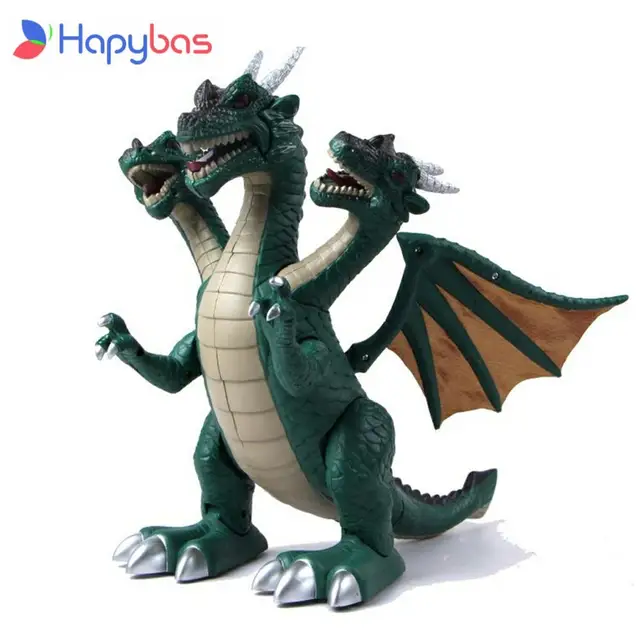 Electronic toy Three-Headed Dinosaur  toys acoustooptical  electric large abs Dinosaur sound light model toy 1