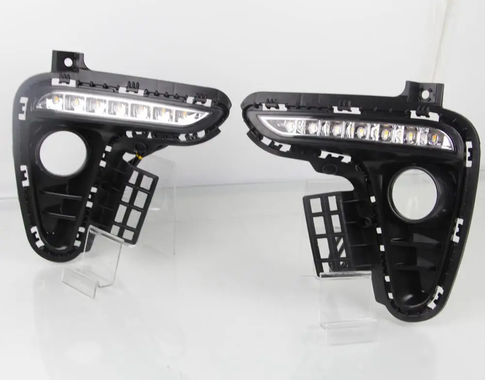 2 шт. автомобильный DRL 12 В Светодиодный дневной ходовой светильник, Дневной светильник, противотуманная фара, Автомобильный светодиодный фонарь для Kia Rio K2, указатель поворота, стиль, реле, водонепроницаемый - Цвет: No Chrome