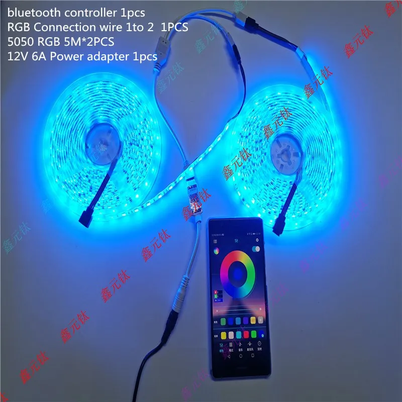 RGB полоса 5 м 10 м Мини bluetooth контроллер 24key источник питания 3A 6A провод 1to2 полный комплект лампы ремень