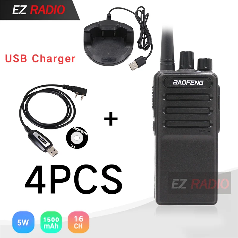 4 USB Charger-Cable Хит Baofeng BF-V9 Baofeng C2 радио USB быстрое зарядное устройство портативная рация 5 Вт 1500 мАч UHF 400-470 МГц двухстороннее радио BF-888 CB радио - Цвет: 4 USB Charger-Cable