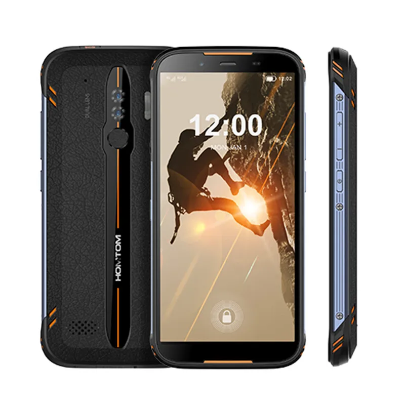 Black Orange HOMTOM HT80 IP68 водонепроницаемый смартфон 4G LTE Android 10 5," 18:9 HD+ MT6737 NFC Беспроводная зарядка SOS мобильный телефон - Цвет: Black Orange