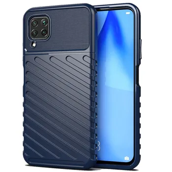 

Blue case for Huawei P40 Lite with three-dimensional texture pattern