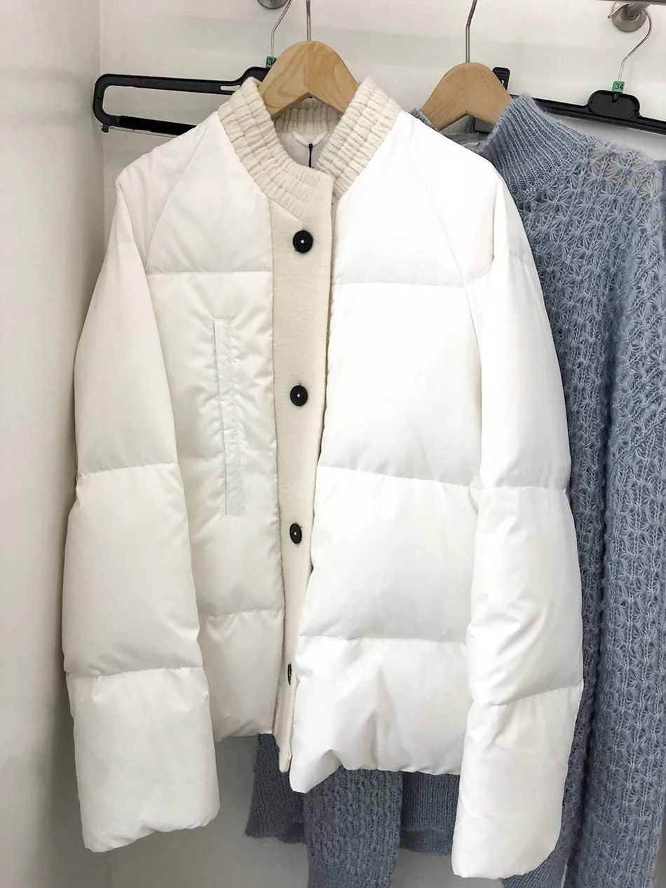 

Fall/winter 2019 New Stitching Short Joker Jacket Simple Warm Cotton-padded Jacket Women Down Jacket Woman Coat