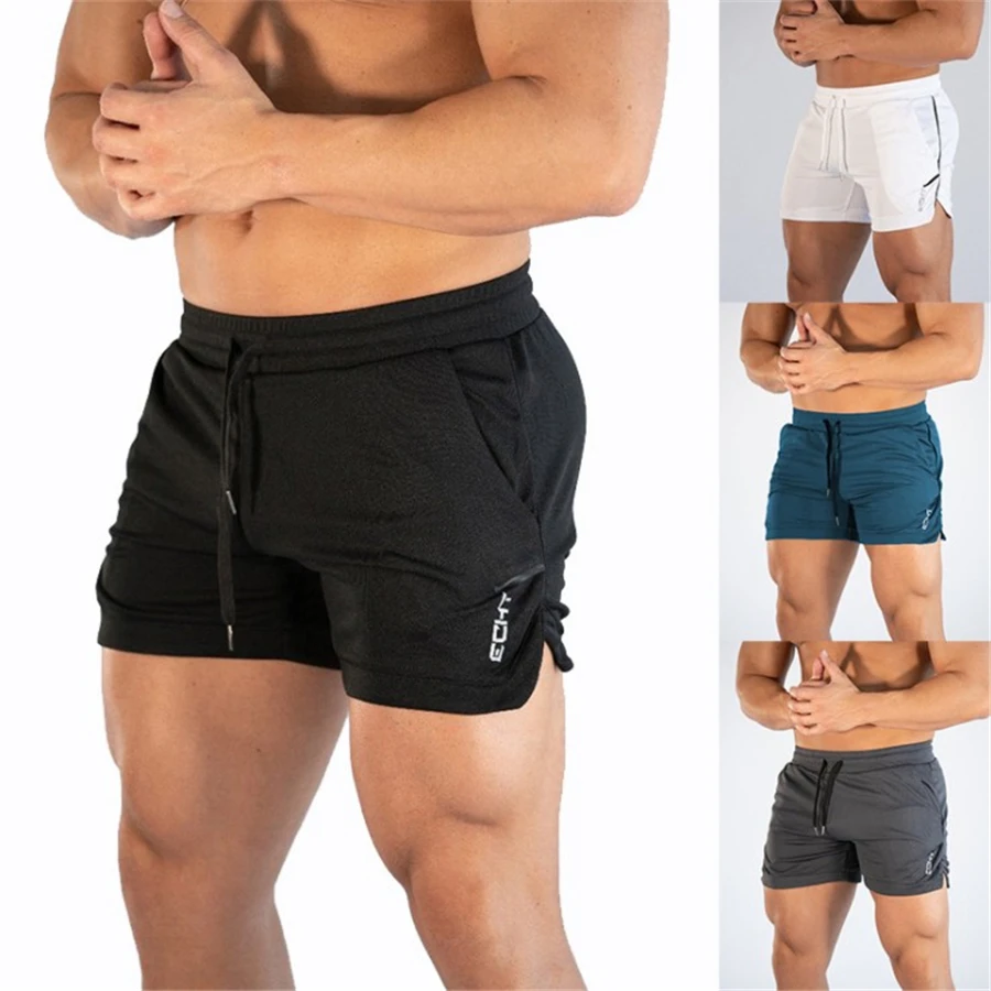 Men Fitness Bodybuilding Shorts Man Summer Gyms Workout Male Breathable Mesh Quick Dry Sportswear Jogger Beach Short Pants