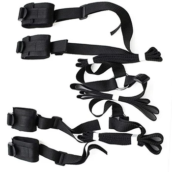 BDSM Bondage Gear Kit Set Bed Handcuffs Ankle Cuff Restraints Sex Toys for Women Men Couples Adult Games Erotic Accessories 4
