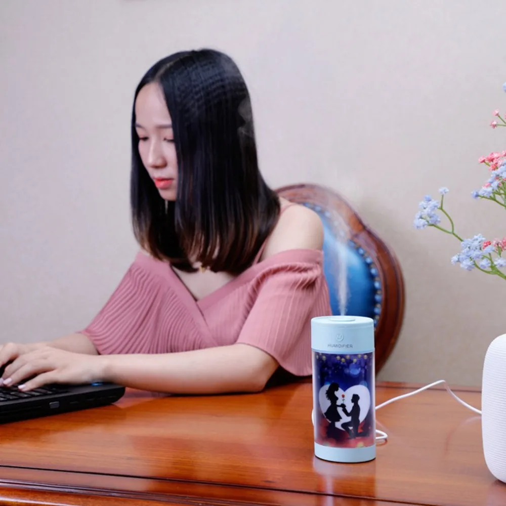 Usb-распылитель, очиститель воздуха с красочными чашками, увлажнитель воздуха, бытовая техника, удобный увлажнитель воздуха для спальни, для офиса, дома