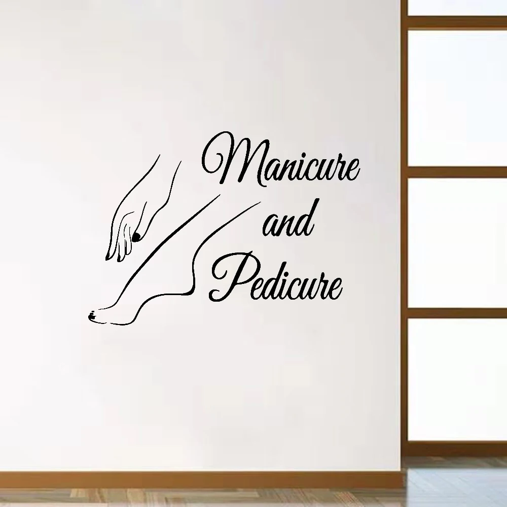Новая виниловая наклейка на стену для ногтей, наклейка для педикюра, маникюрный салон, художественное панно, украшение для маникюрного салона