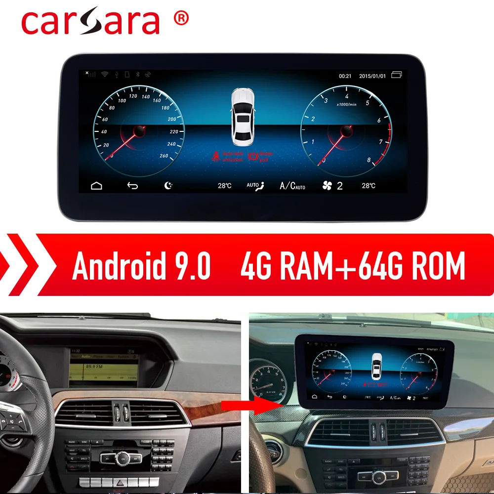 Навигационный планшет Merce des C Class 11 14 W204 C250 Android 9 0 с сенсорным экраном и поддержкой