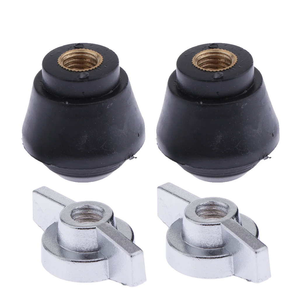 2pcs Black Floor Tom Bass Drum Legs Feet Set Parts Replacement Accessories