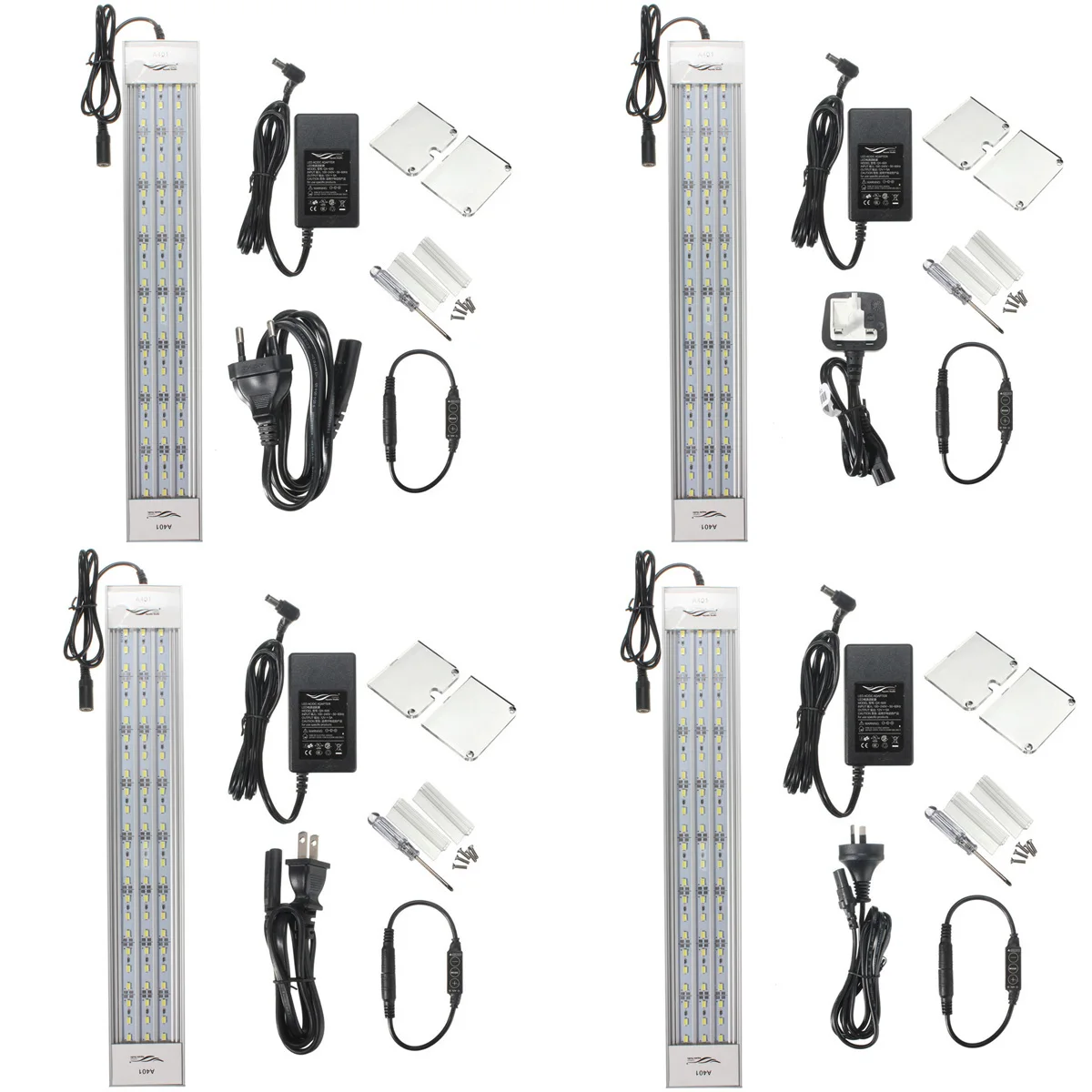 

40cm 5730smd 24W Fish Tank Lamp 3850lm LED Water Grass Lamp with 2 Acrylic Lamp Holder Screw Adapter Wire Control Support Clamp