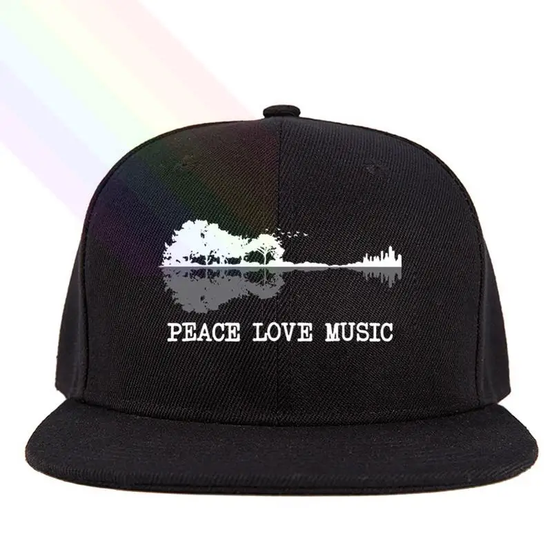 Бейсбольная Шляпа Унисекс с плоским козырьком музыкальным логотипом Peace Love