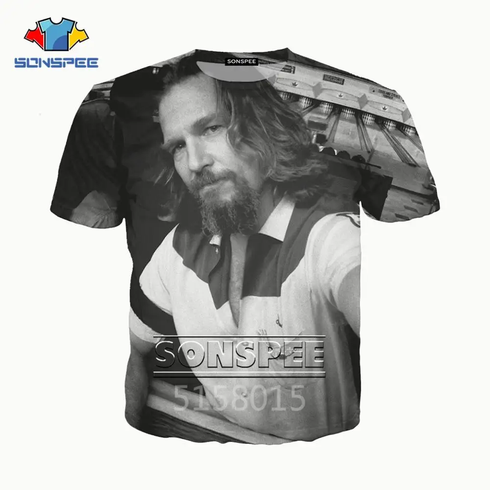 SONSPEE The Big Lebowski Harajuku 3D печатных мужчин и женщин одежда Хип Хоп футболка унисекс короткий рукав Уличная пуловер XK117c - Цвет: 5