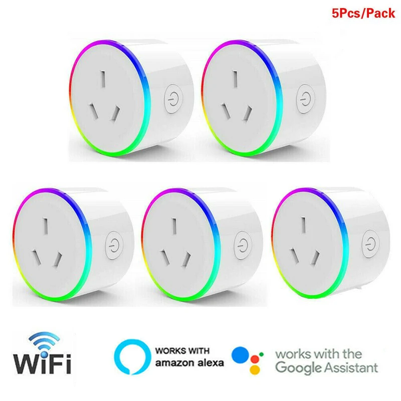 RGB Smart WiFi AU Plug дистанционный выключатель розетка питания 2G/3g/4G таймер розетка переключатель мощность дистанционное гнездо для Amazon Alexa/Google Home - Цвет: 5Pcs-B