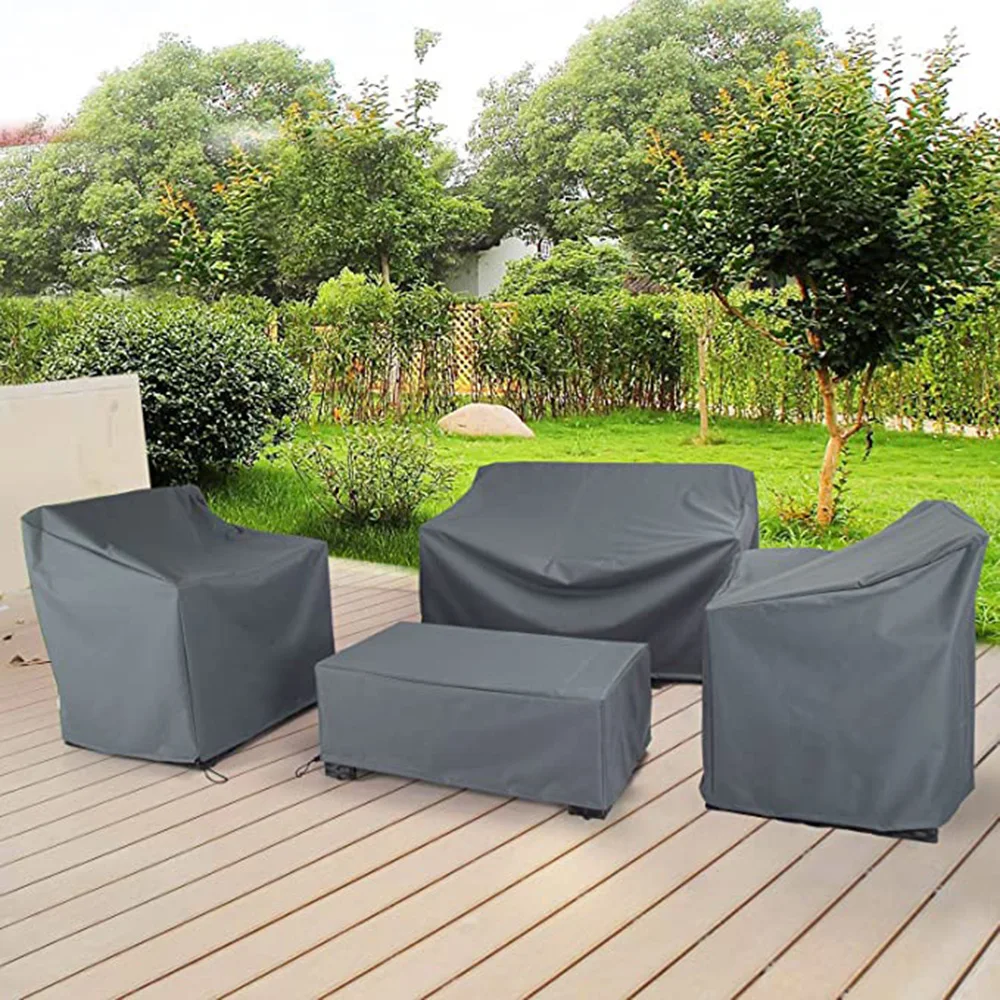 Copertura Per Mobili Da Giardino,Telone Da Giardino Rettangolare Anti Uv Impermeabile Oxford 210d Per Sedia Tavolo Divano Tavolo Da Giardino Patio Nero 200x160x70 Cm 85560330 - Foto 4