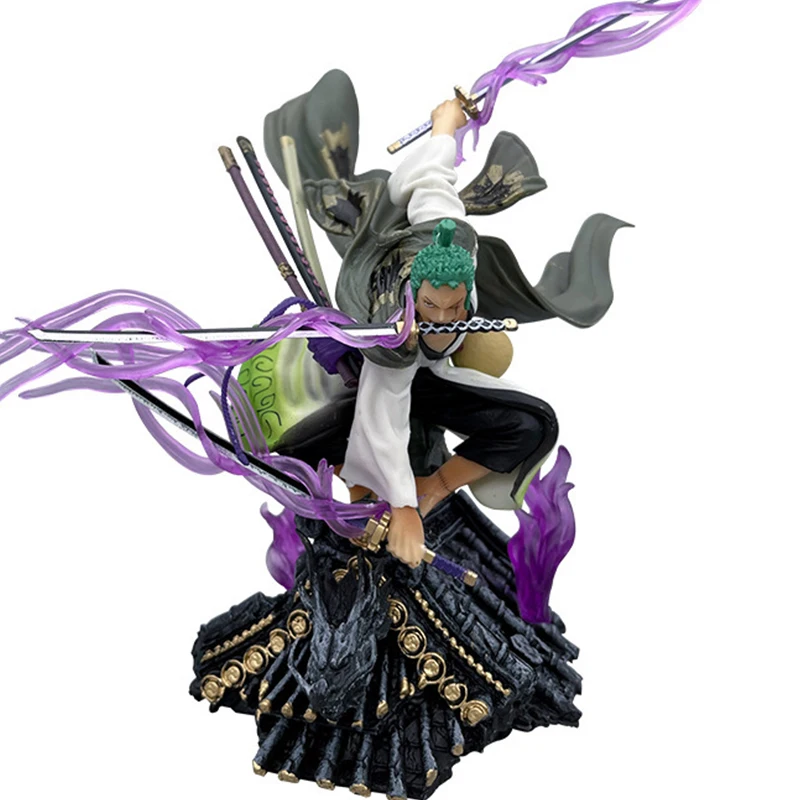 NEW Anime One Piece Samurai Ryuma Roronoa Zoro Action Figure Roof Battle Three Sword Flow PVC Model Decoration | Игрушки и хобби