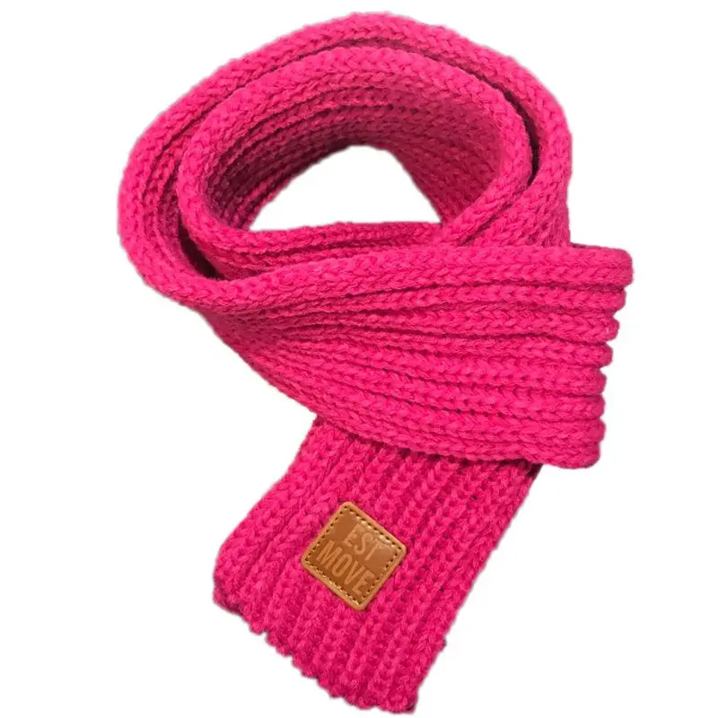Детский вязаный шарф из акрилового волокна для мальчиков и девочек, плотная зимняя теплая шаль для шеи, шарфы с резиновыми буквами