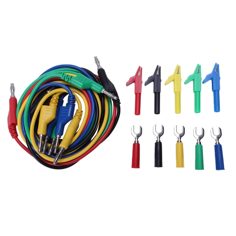 

P1036A 4Mm Banana To Banana Plug Test Lead Kit For Multimeter Cable Match Alligator Clip U Type Test Probe
