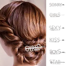 Яркие буквы заколки для волос головные уборы для женщин заколки для волос для девочек заколки Инструменты Аксессуары для волос горный хрусталь заколки для волос